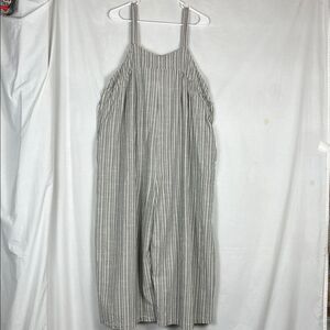 Maronie Anthropologie Striped Oversized Overalls Jumpsuit with Tie Back